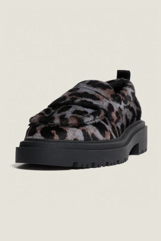 Obuća Kožne mokasinke Hoff MOCASIN LEOPARD GRIS 22428003 siva