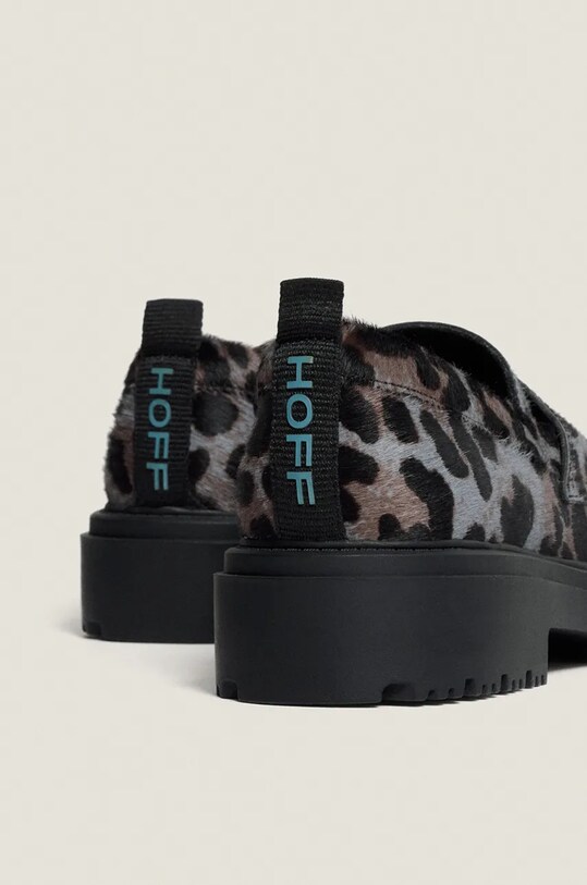 Hoff mokasyny skórzane MOCASIN LEOPARD GRIS szary 22428003
