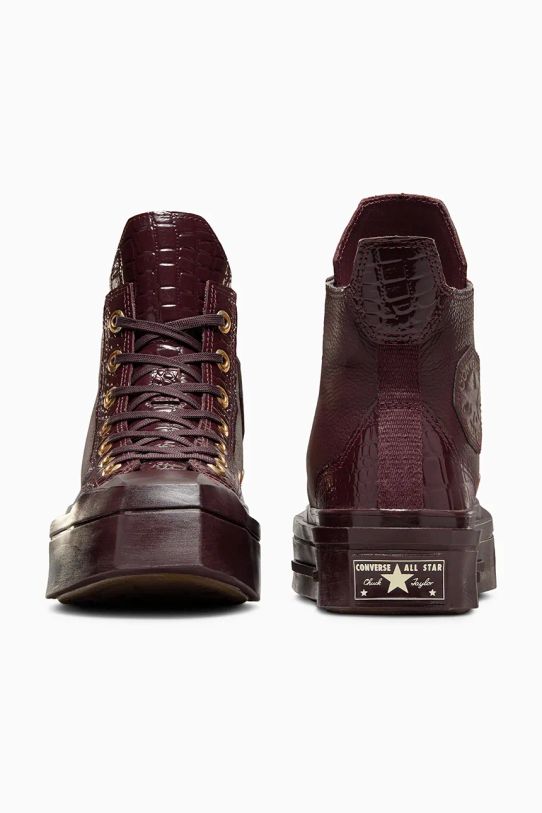 Încălțăminte Converse tenisi de piele Chuck 70 DE Luxe Squared A10039C burgundia