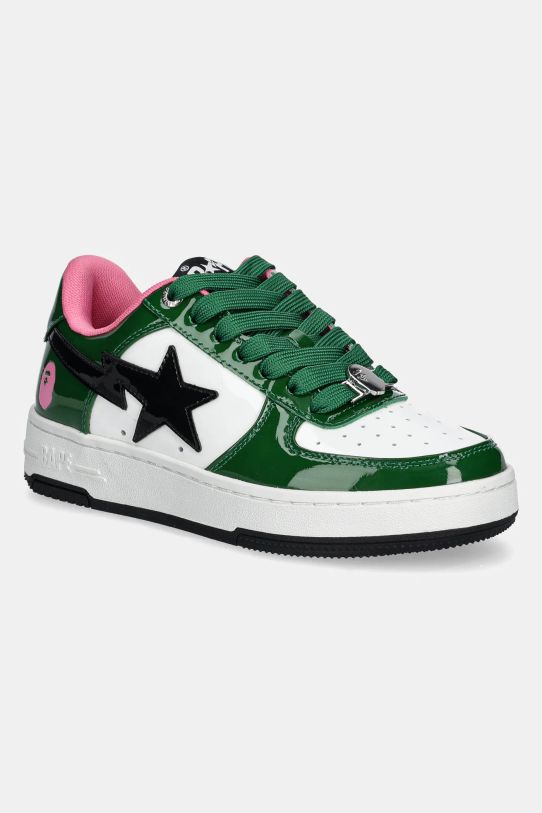 A Bathing Ape sneakers din piele BAPE STA #1 L mic de statură verde 1K80291301