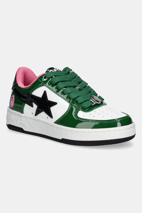 Kožené tenisky A Bathing Ape BAPE STA #1 L plochá zelená 1K80291301
