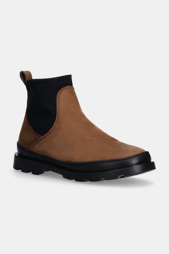 Camper cizme chelsea din nubuc Brutus neizolat maro K400698.003