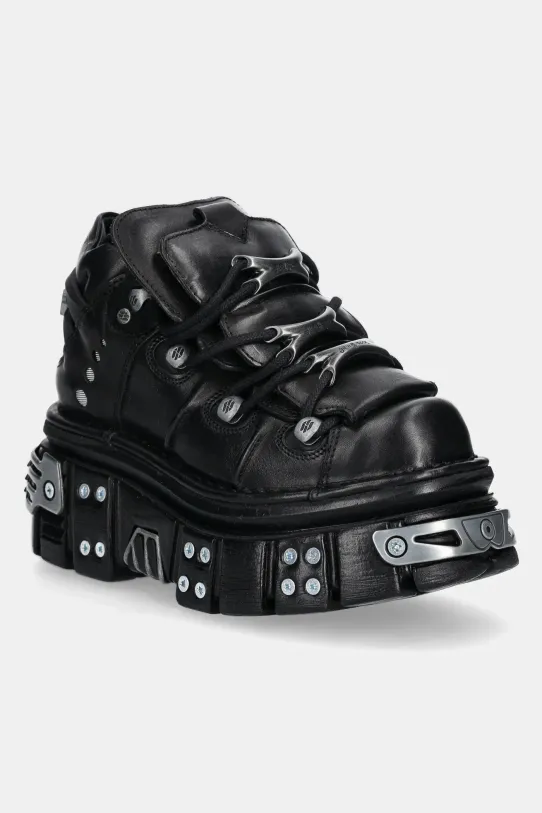 Кожени маратонки New Rock ITALI NEGRO+ NOMADA NEGRO+ TOWER NEGRO E14 платформа черен M.106.S70