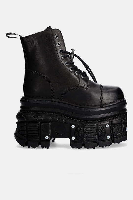 Kožené workery New Rock CRUST NEGRO + TANK NEGRO TORNILLOS E-34 M.MILI083CCT.C4 černá AW25