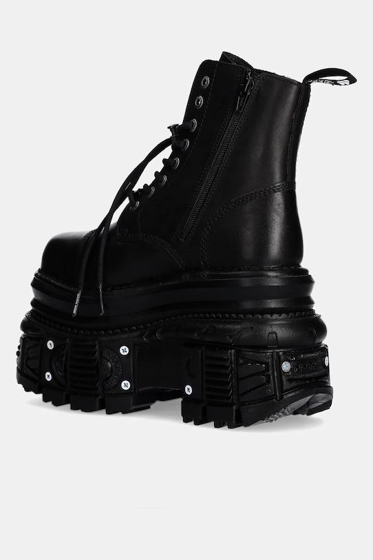 Shoes New Rock leather biker boots CRUST NEGRO + TANK NEGRO TORNILLOS E-34 M.MILI083CCT.C4 black
