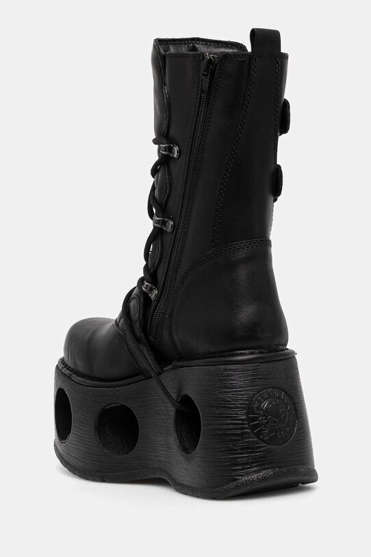 Încălțăminte New Rock ghete de piele ITALI Y NOMADA NEGRO + SPACE MUELLES M.373.S2 negru