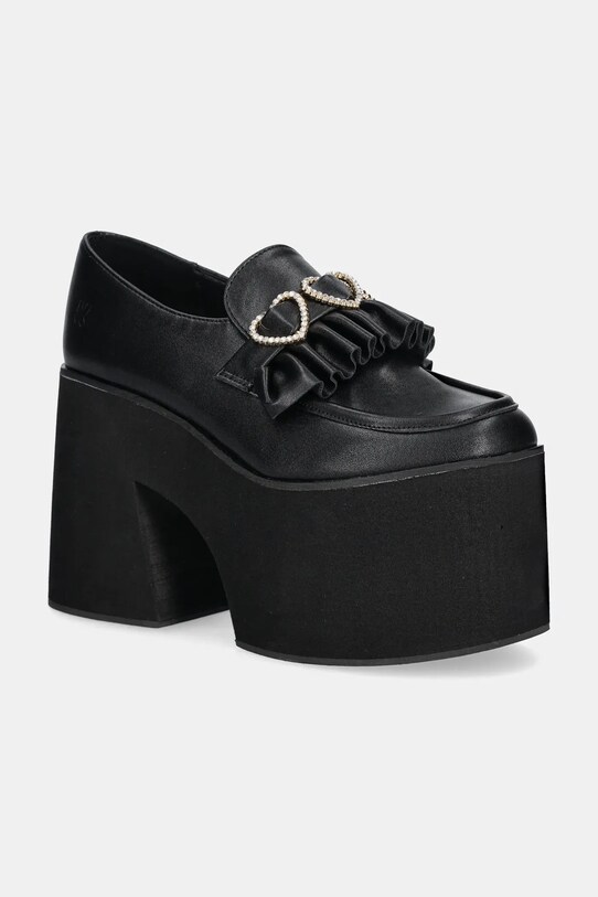 Lodičky Koi Footwear Dark Delights Chunky Heart imitácia kože čierna GW02