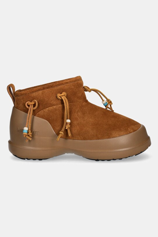 Замшеві чоботи Moon Boot MB LUNA LOW SUEDE BEADS 80D2480100.M008 коричневий AW24