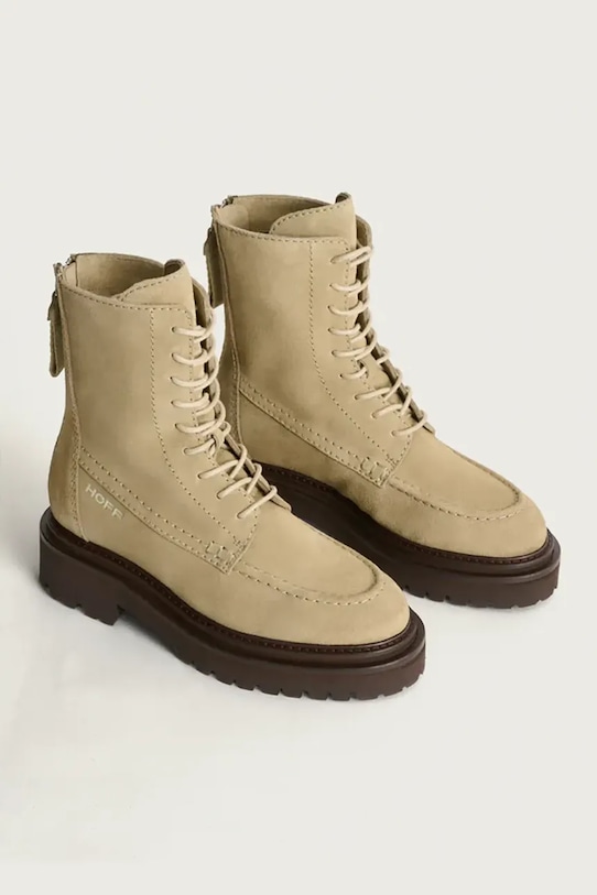 Hoff cizme din piele întoarsă DESERT 22332001 bej AW24