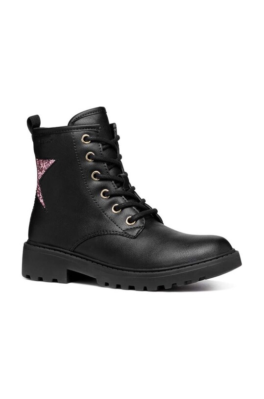 Geox bocanci din piele pentru copii CASEY cu snur roz J9420G.0BCEW.