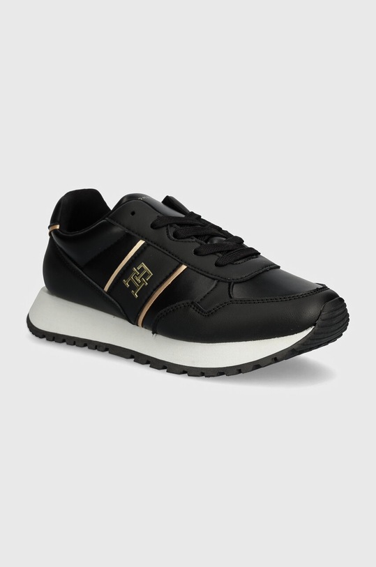 Дитячі кросівки Tommy Hilfiger імітація лицьової шкіри чорний T3A9.33548.35.40