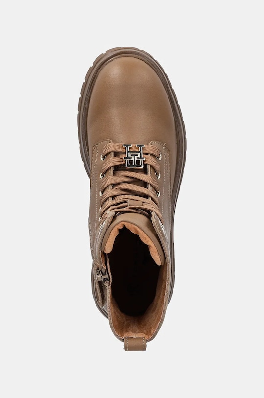 Dětské kožené boty Tommy Hilfiger hnědá T3A5.33568.35.40