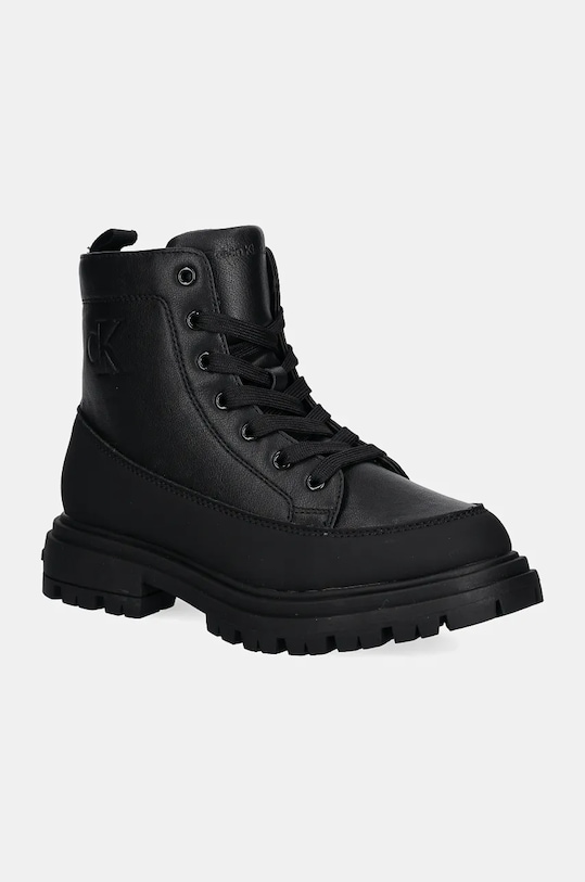 Gležnjače Calvin Klein Jeans na vezanje crna V3X5.81093.35.40