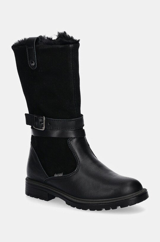 Παιδικές δερμάτινες χειμερινές μπότες Primigi δέρμα σαμουά μαύρο 6874611.27.30