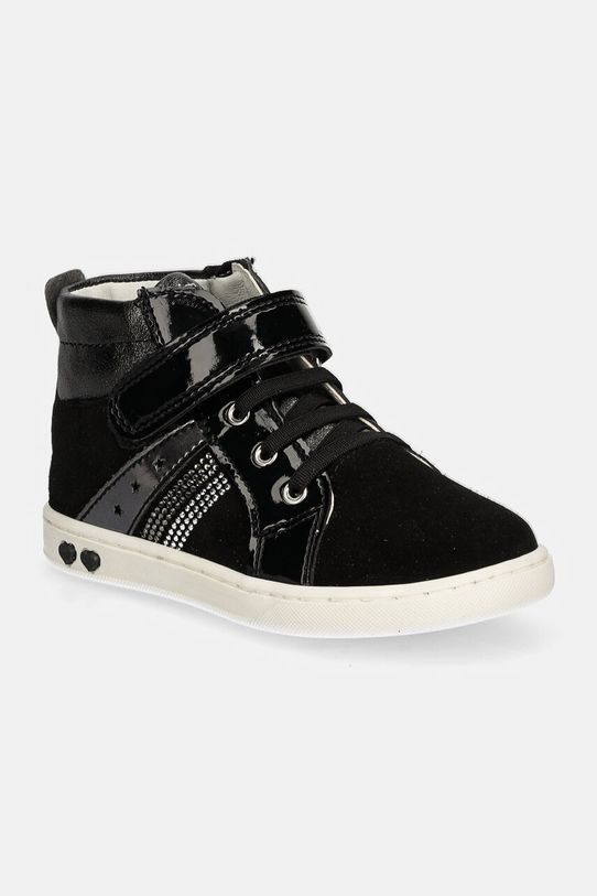 Primigi sneakersy zamszowe dziecięce imitacja skóry licowej czarny 6902722