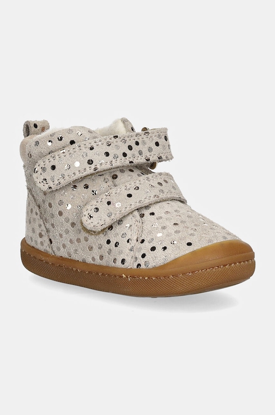 Primigi pantofi din piele intoarsa pentru copii Planet friendly gri 6906722