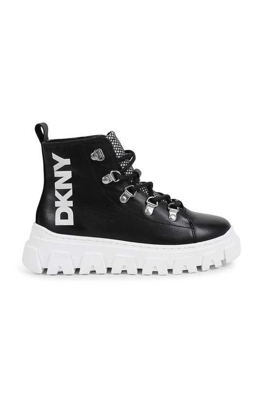 Dkny botki skórzane dziecięce D60879.30.35 czarny AW24