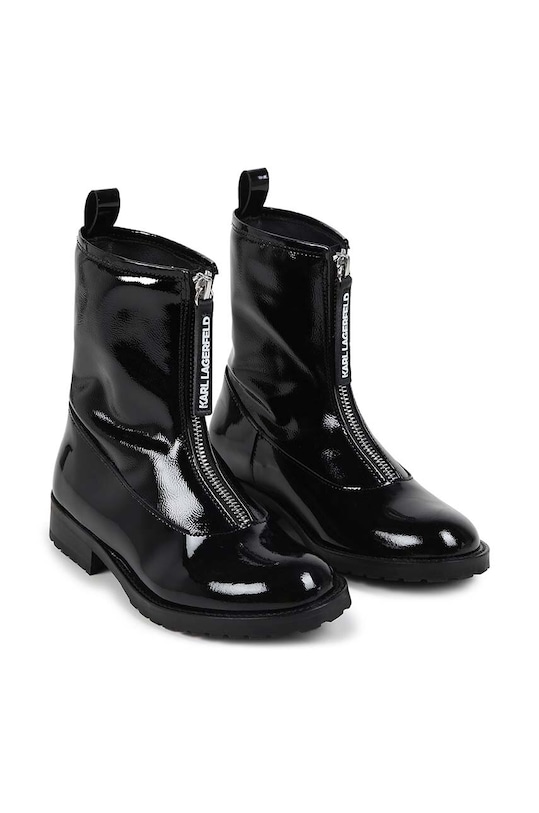 Дитячі шкіряні черевики Karl Lagerfeld без утеплення чорний Z30305.36.39