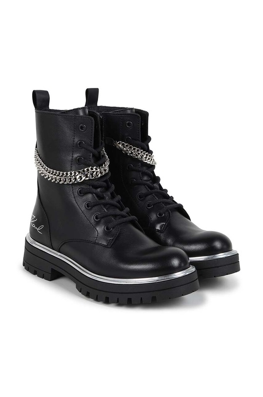 Karl Lagerfeld workery skórzane dziecięce nieocieplane czarny Z30307.36.39