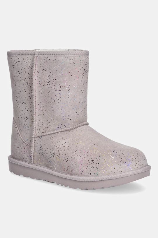 UGG cizme de zapada din piele intoarsa KIDS CLASSIC II SHIMMER SKY izolat violet 1157708K