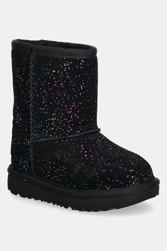 Detské semišové snehule UGG CLASSIC II SHIMMER SKY zateplené čierna 1157708T