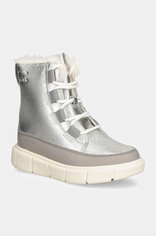Dětské sněhule Sorel imitace kůže stříbrná 2088512.G