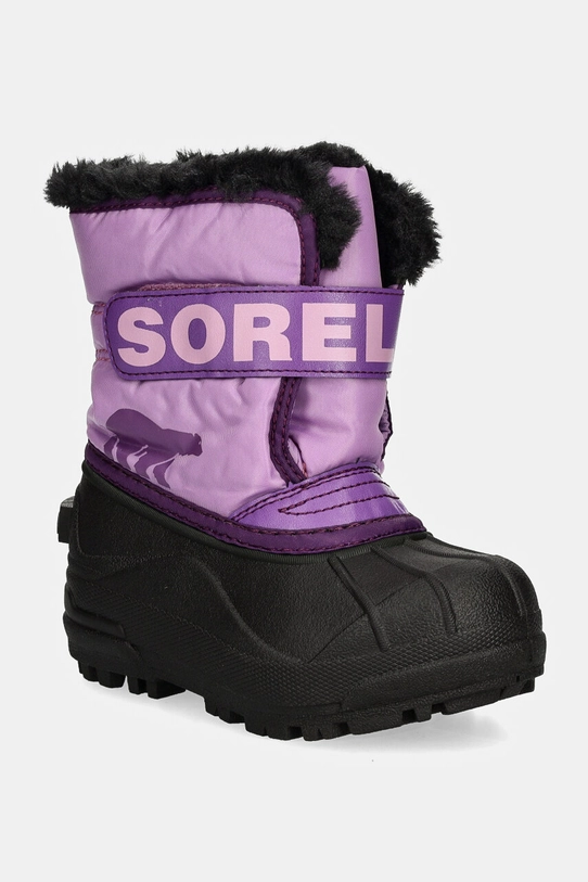 Sorel śniegowce dziecięce TODDLER SNOW COMMAND imitacja skóry licowej fioletowy 2114101.G