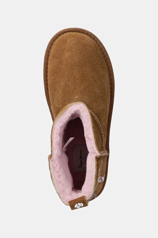 Dječje cipele za snijeg od brušene kože Pepe Jeans DISS TOP smeđa PGS50199