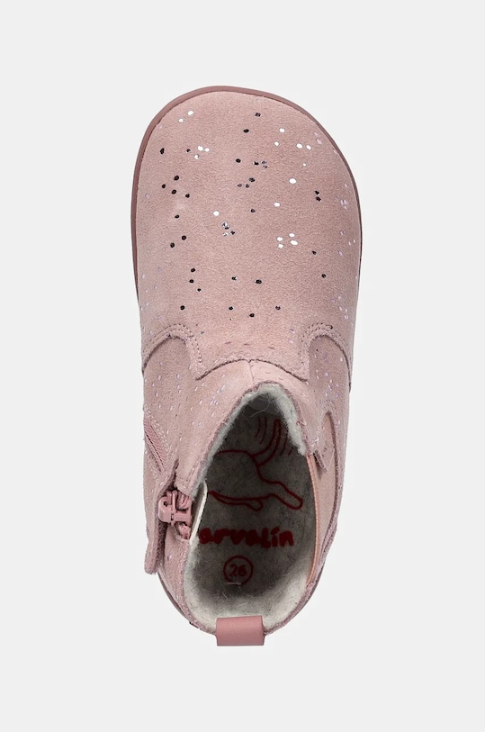 Garvalin buty zimowe zamszowe dziecięce różowy 241303.24.26