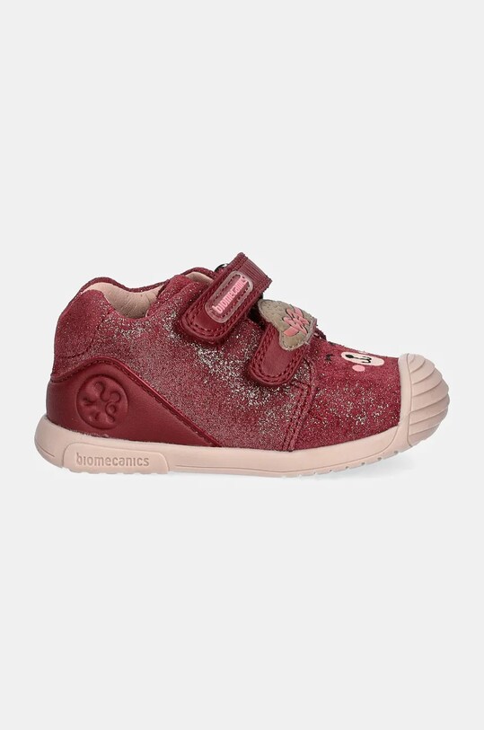 Biomecanics pantofi din piele întoarsă pentru copii 241107 burgundia AW24