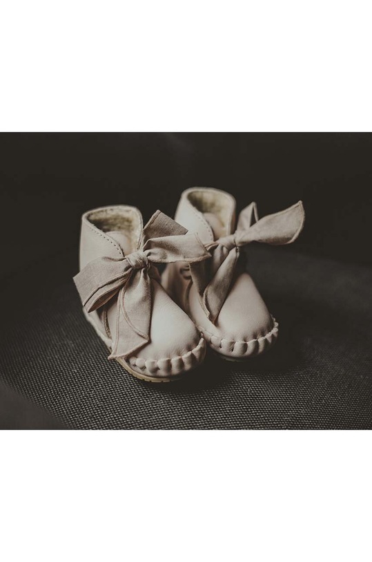 Kojenecké kožené boty Donsje Pina Organza Booties 1019100. béžová
