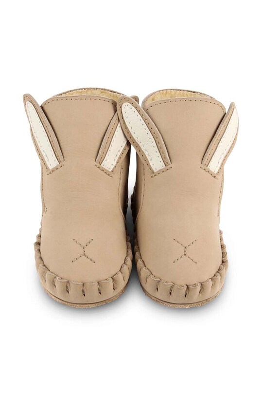 Donsje incaltaminte din piele pentru bebelusi Kapi Classic Booties Bunny bej 1028002.