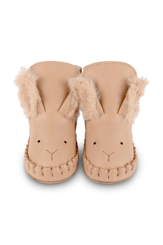 Кожаные кроссовки для младенцев Donsje Kapi Exclusive Booties Fluffy Bunny оранжевый 1028103.