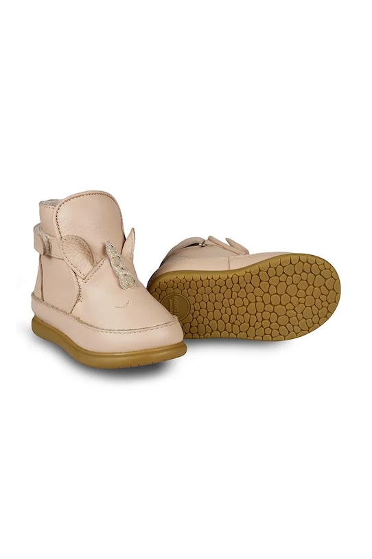 Детские кожаные зимние ботинки Donsje Dubu Special Shoes Unicorn с утеплением розовый 1500603.