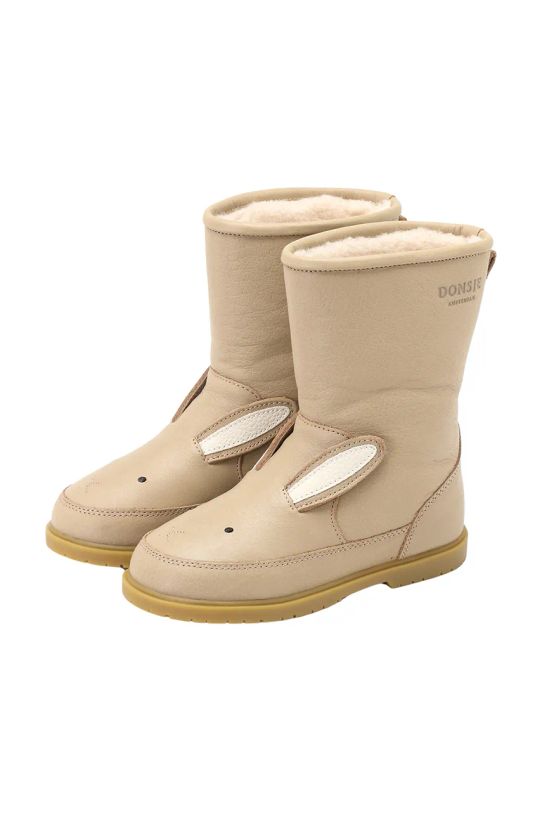 Девочка Детские кожаные зимние ботинки Donsje Wadudu Classic Boots Bunny 2022002.22.28 бежевый