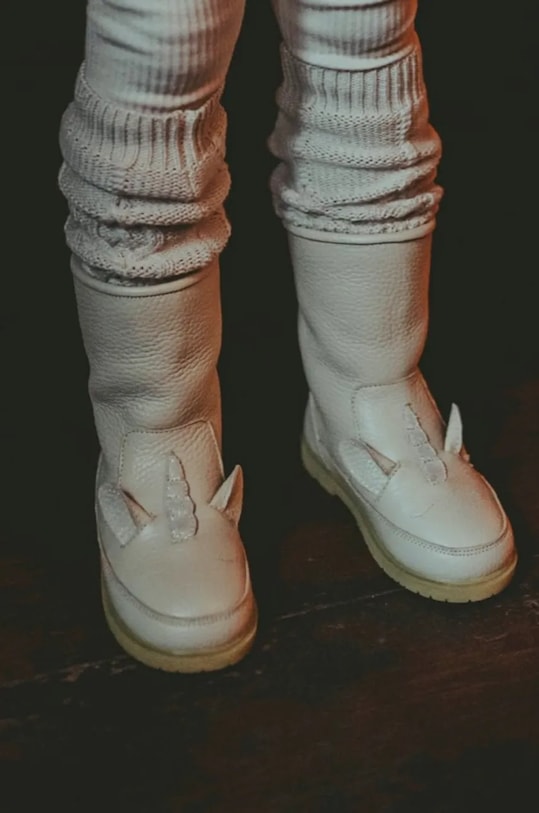 Детские кожаные зимние ботинки Donsje Wadudu Special Boots Unicorn с утеплением розовый 2022109.29.33