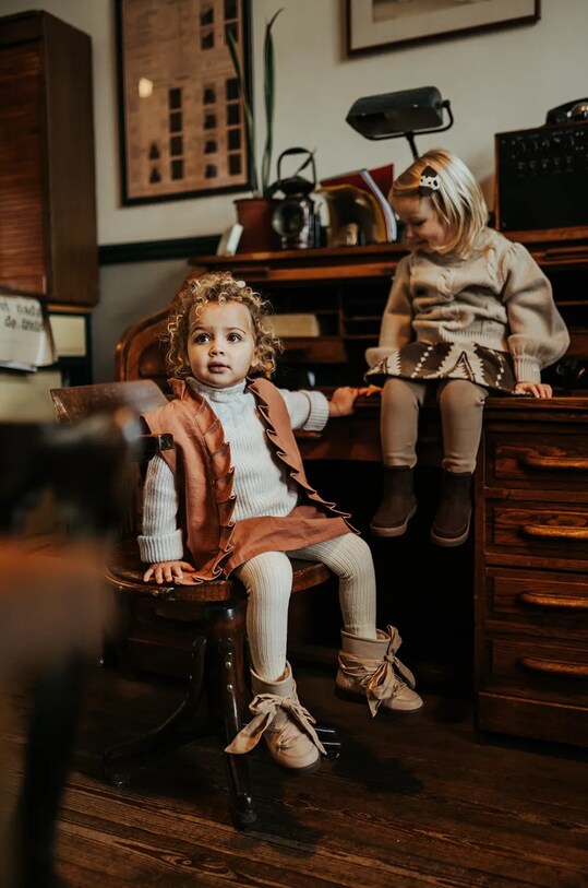 Donsje ghete de zapada din piele pentru copii Ganza Boots 2024300.29.33