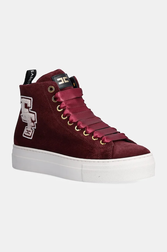 Elisabetta Franchi trampki zamszowe dziecięce bordowy F4A9.E0108.1279