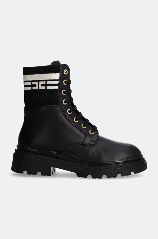 Elisabetta Franchi workery skórzane dziecięce F4A5.E0145.1316 czarny AW24