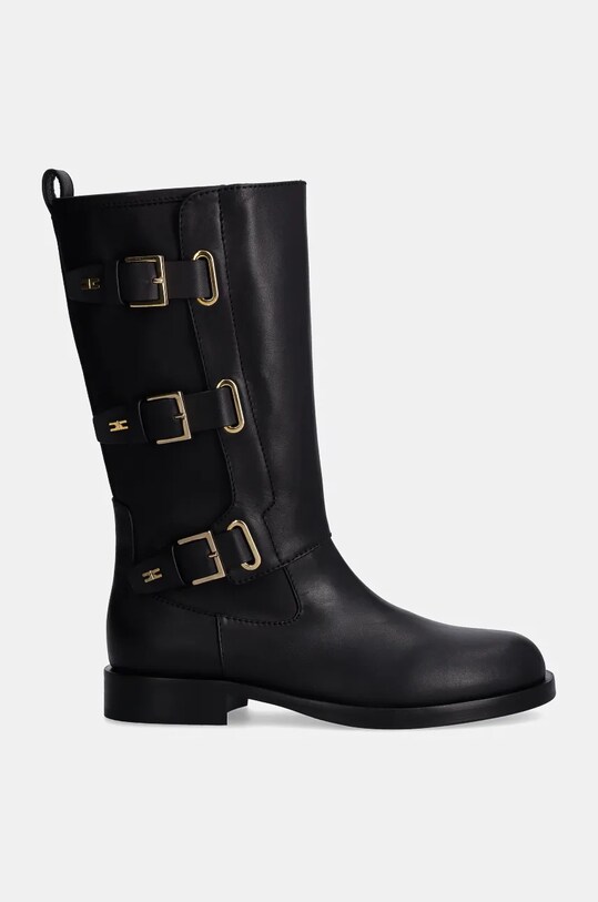 Кожаные полусапожки Elisabetta Franchi F4A6.E0159.1251 чёрный AW24
