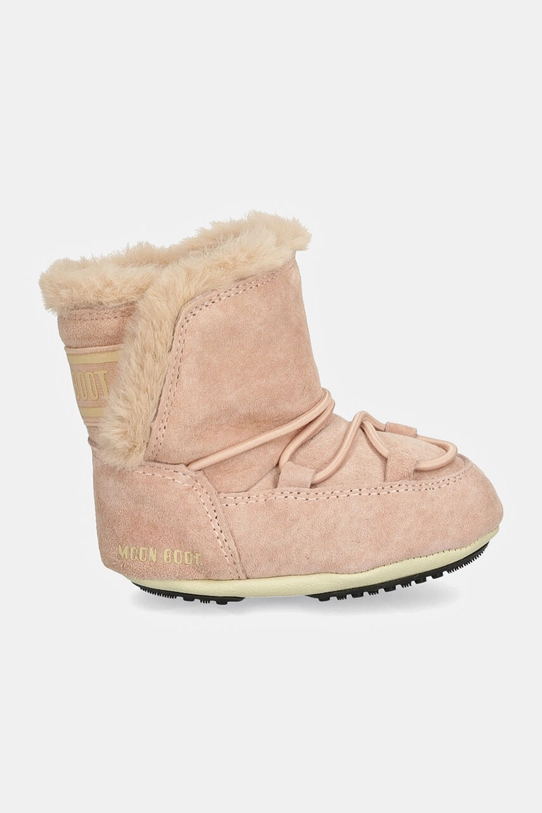 Дитячі замшеві чоботи Moon Boot CRIB SUEDE 80D3401030.G рожевий AW24