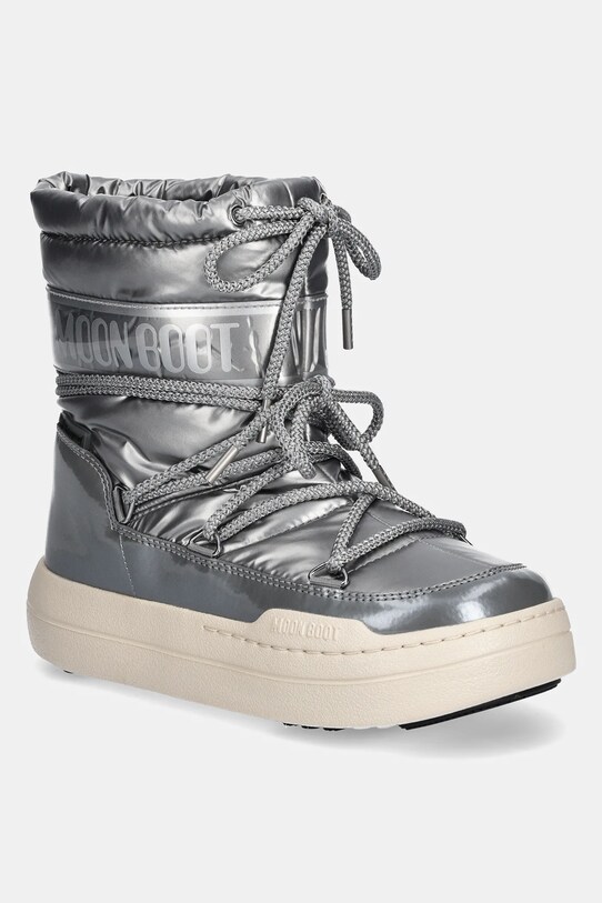 Moon Boot śniegowce dziecięce JR PARK BOOT imitacja skóry licowej srebrny 80D3440020.G.35.38