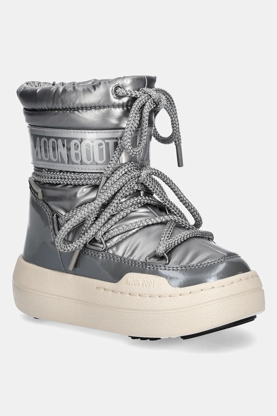 Moon Boot śniegowce dziecięce JR PARK BOOT imitacja skóry licowej srebrny 80D3440020.G.27.34