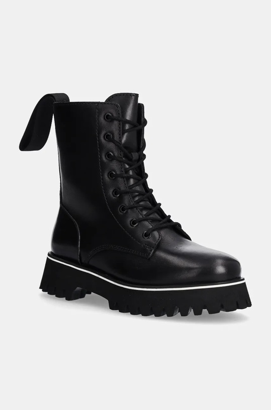 Patrizia Pepe Girl workery skórzane nieocieplane czarny PPJ865