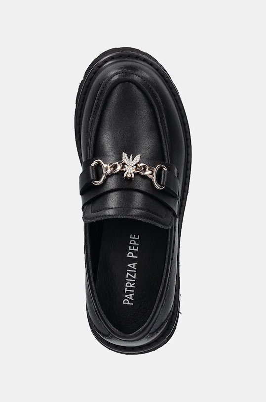 Patrizia Pepe Girl mokasyny skórzane czarny PPJ881.31.34