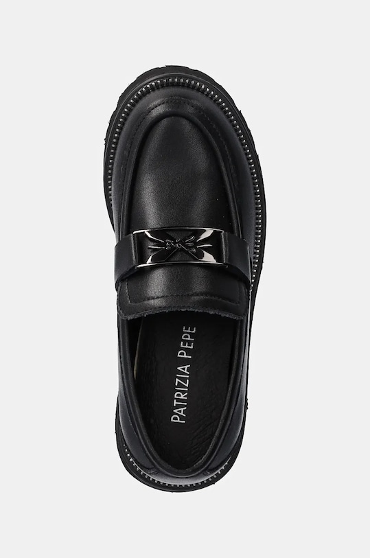 Patrizia Pepe Girl mokasyny skórzane czarny PPJ887.31.34