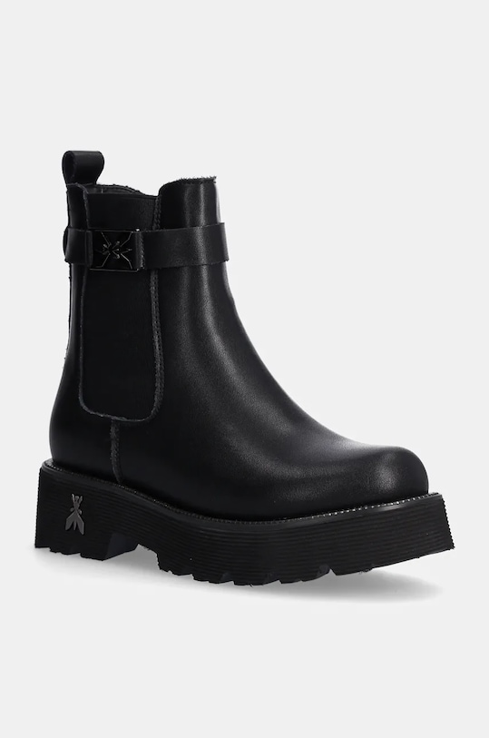 Patrizia Pepe cizme chelsea din piele pentru copii neizolat negru PPJ889.35.41