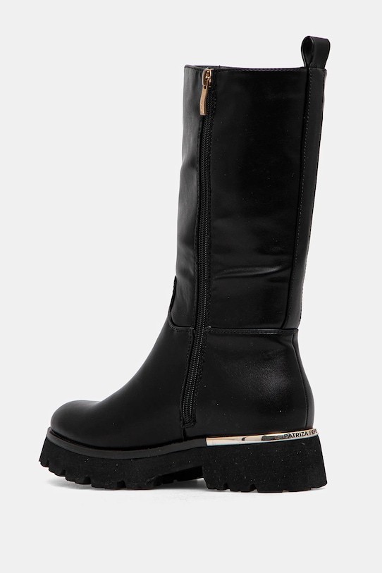 Obuv Detské kožené čižmy Patrizia Pepe Girl PPJ896.35.41 čierna