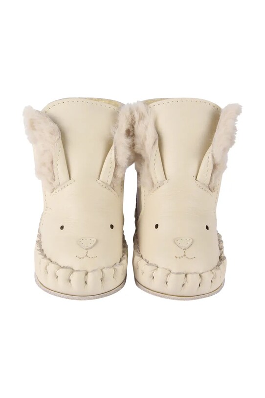 Девочка Кожаные кроссовки для младенцев Donsje Kapi Exclusive Booties Rabbit 1028116 бежевый
