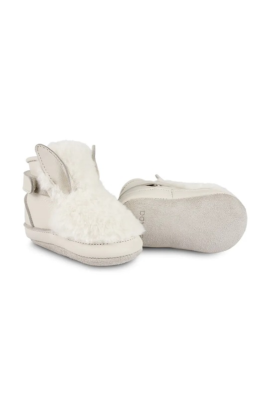Donsje incaltaminte din piele pentru bebelusi Richy Booties Snow Rabbit 1033809 alb AW24